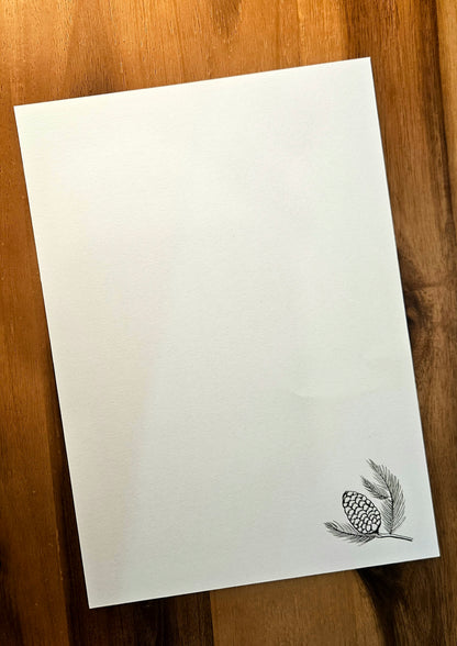 Writing set - pine cones