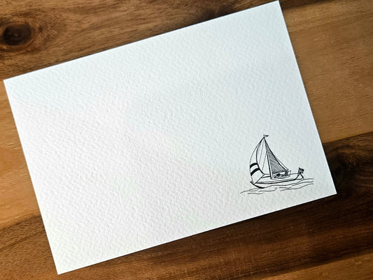 Note cards - boat