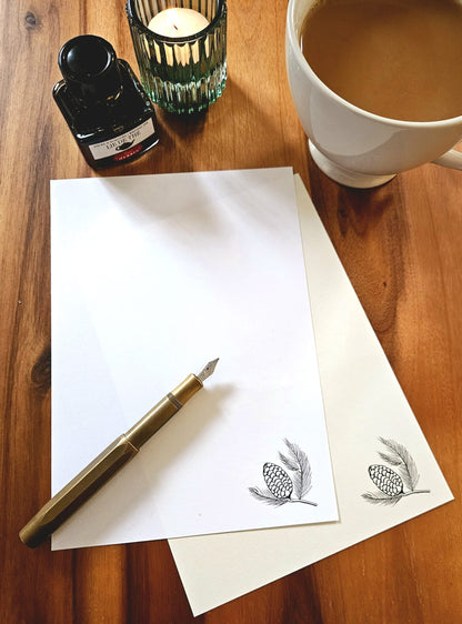 Writing set - pine cones