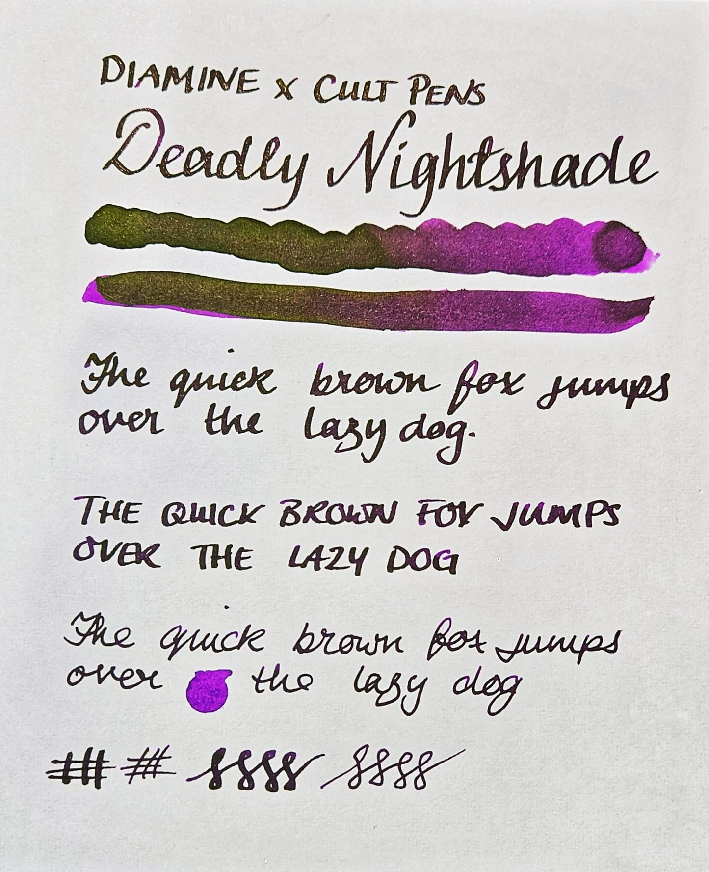 Diamine x Cult Pens Deadly Nightshade (sample)